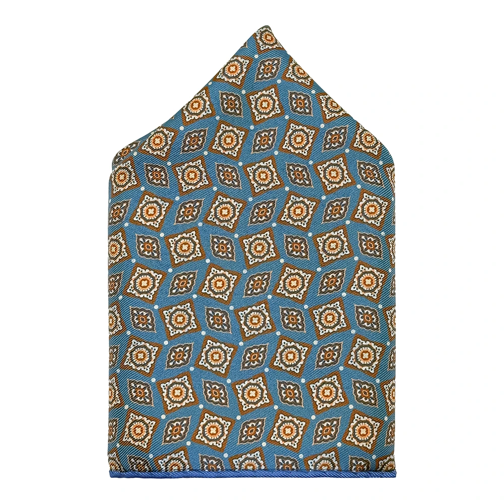 Orange Paisley Reversible Pocket Square for Men