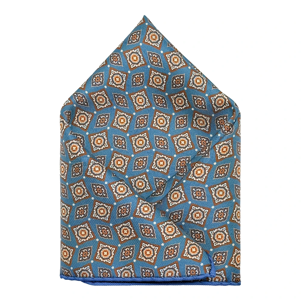 Orange Paisley Reversible Pocket Square for Men