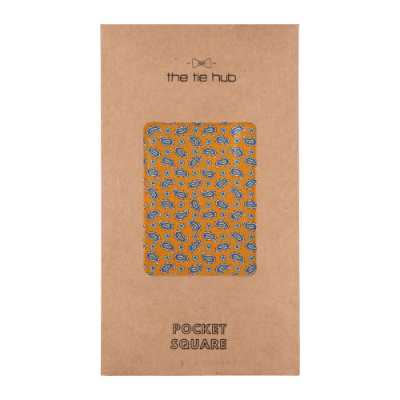 Orange Paisley Reversible Pocket Square for Men