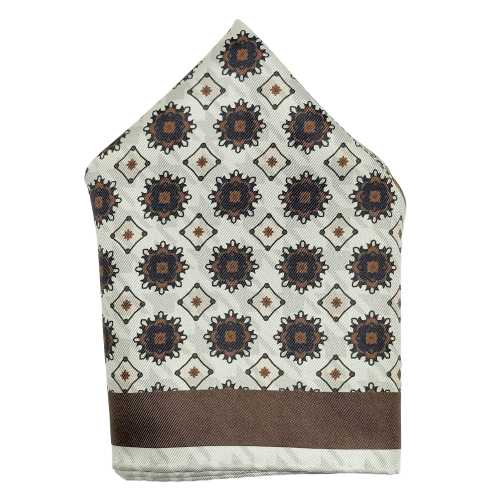 Brown Paisley Reversible Pocket Square for Men