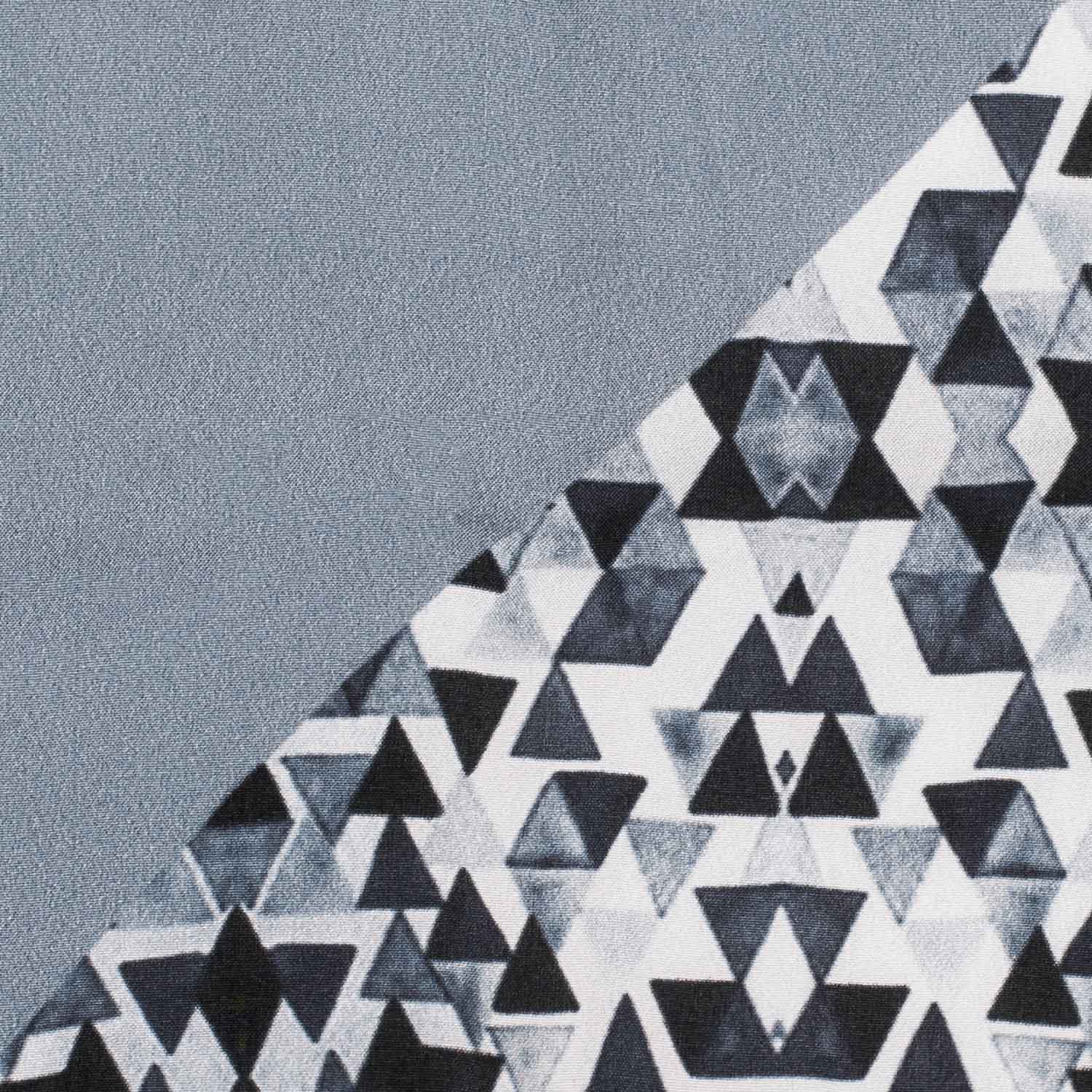 Festival Print Gray And White 100% Silk Pocket Square