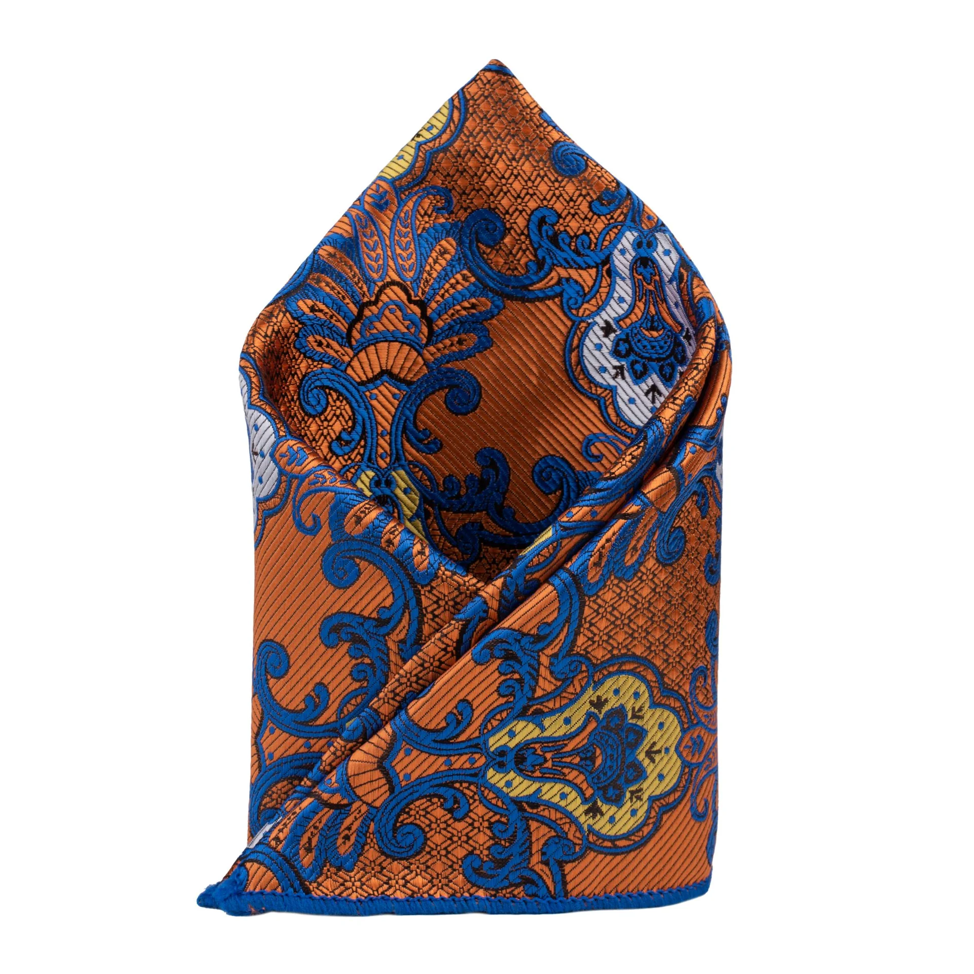 Orange Paisley Pocket Square for Men