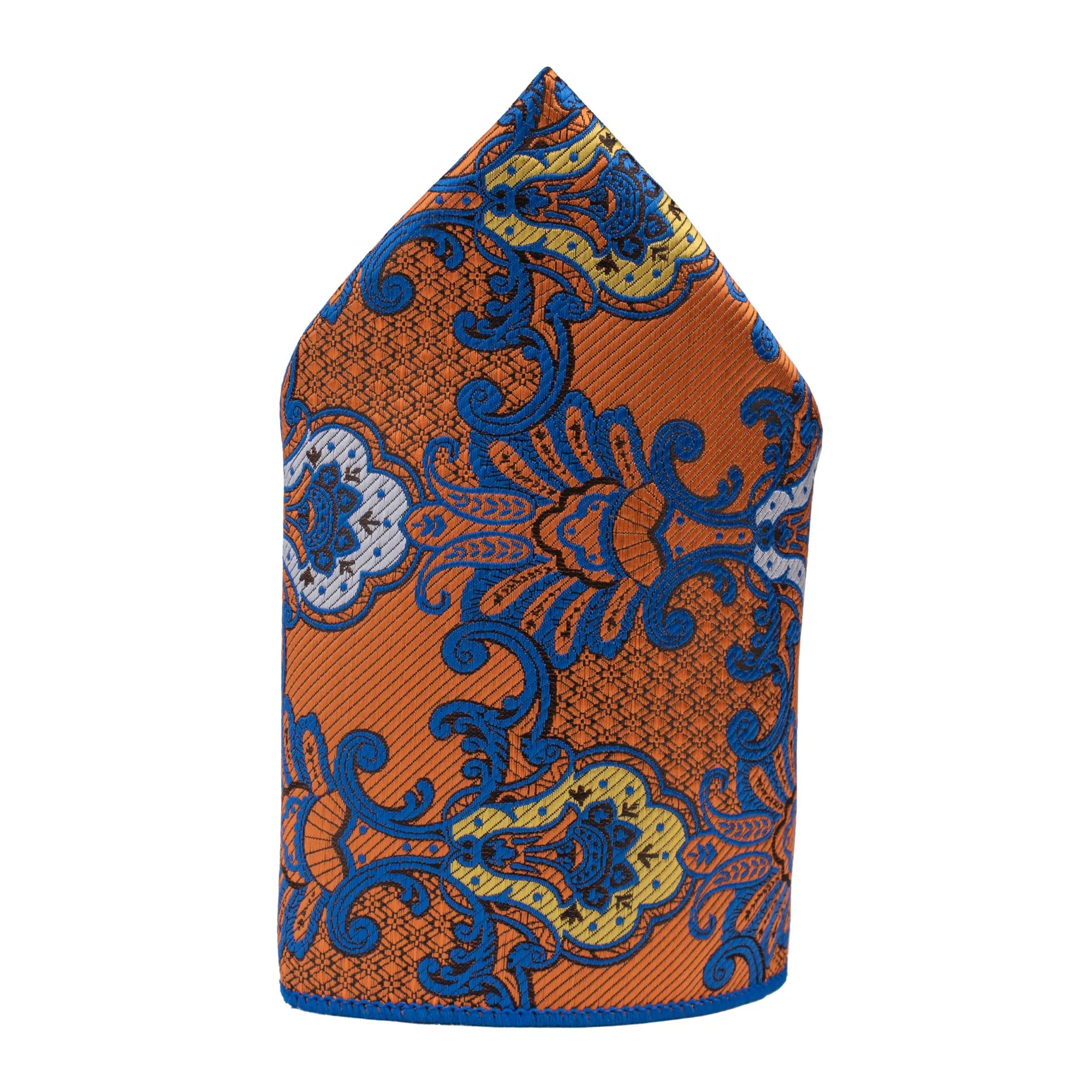 Orange Paisley Pocket Square for Men