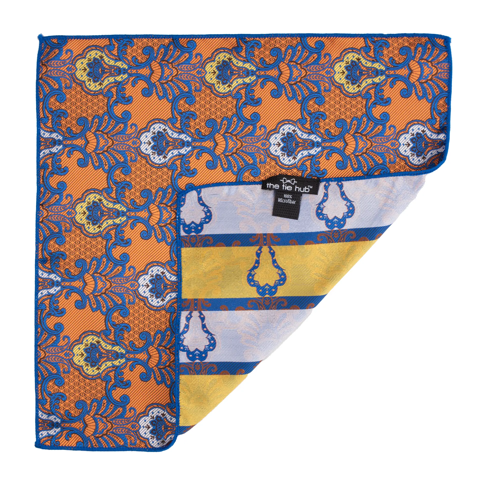 Orange Paisley Pocket Square for Men
