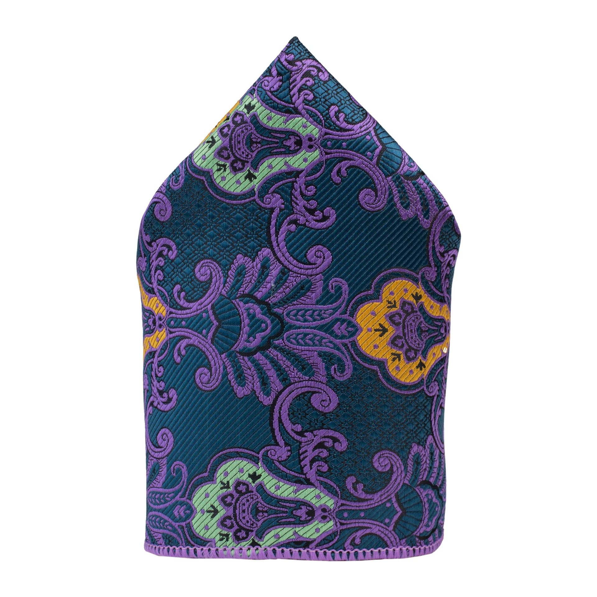 Purple Paisley Pocket Square for Men