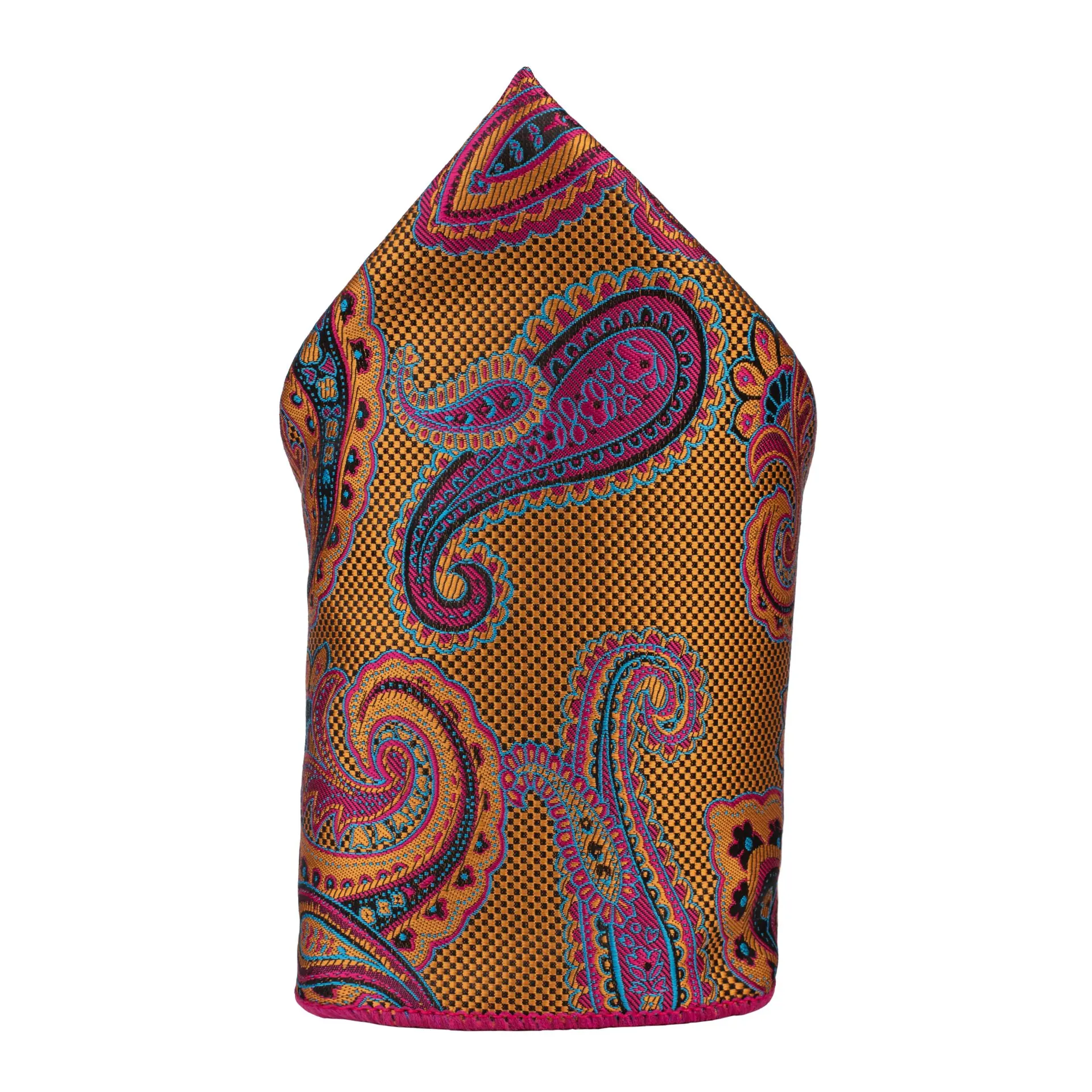 Orange Paisley Pocket Square for Men