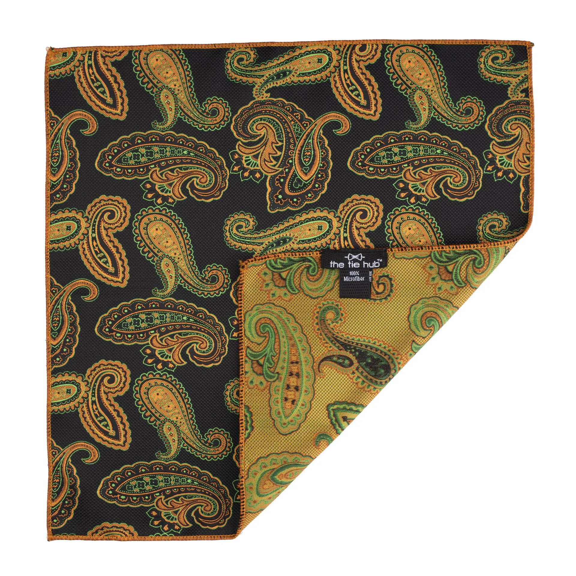 Green Paisley Pocket Square for Men