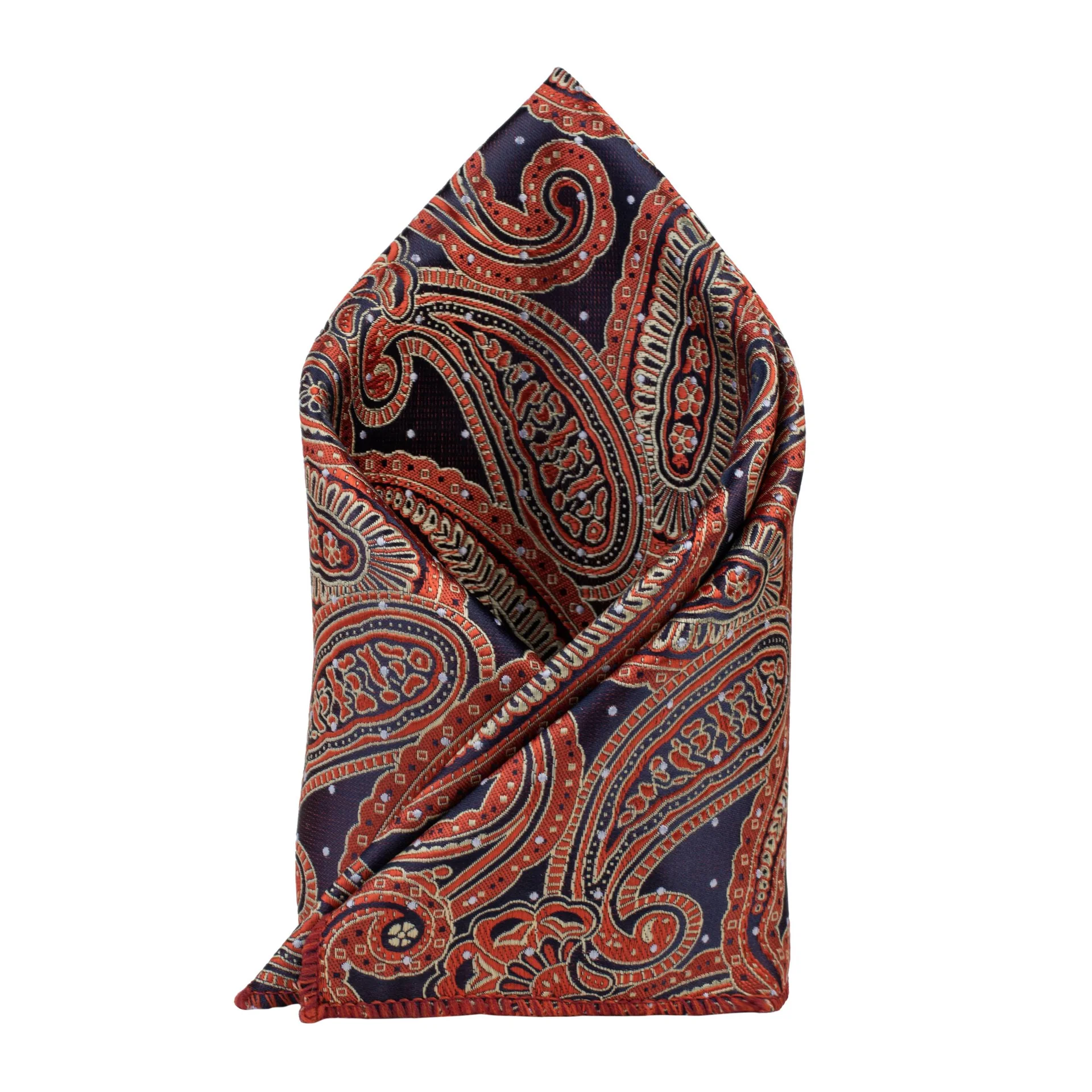 Orange Paisley Pocket Square for Men