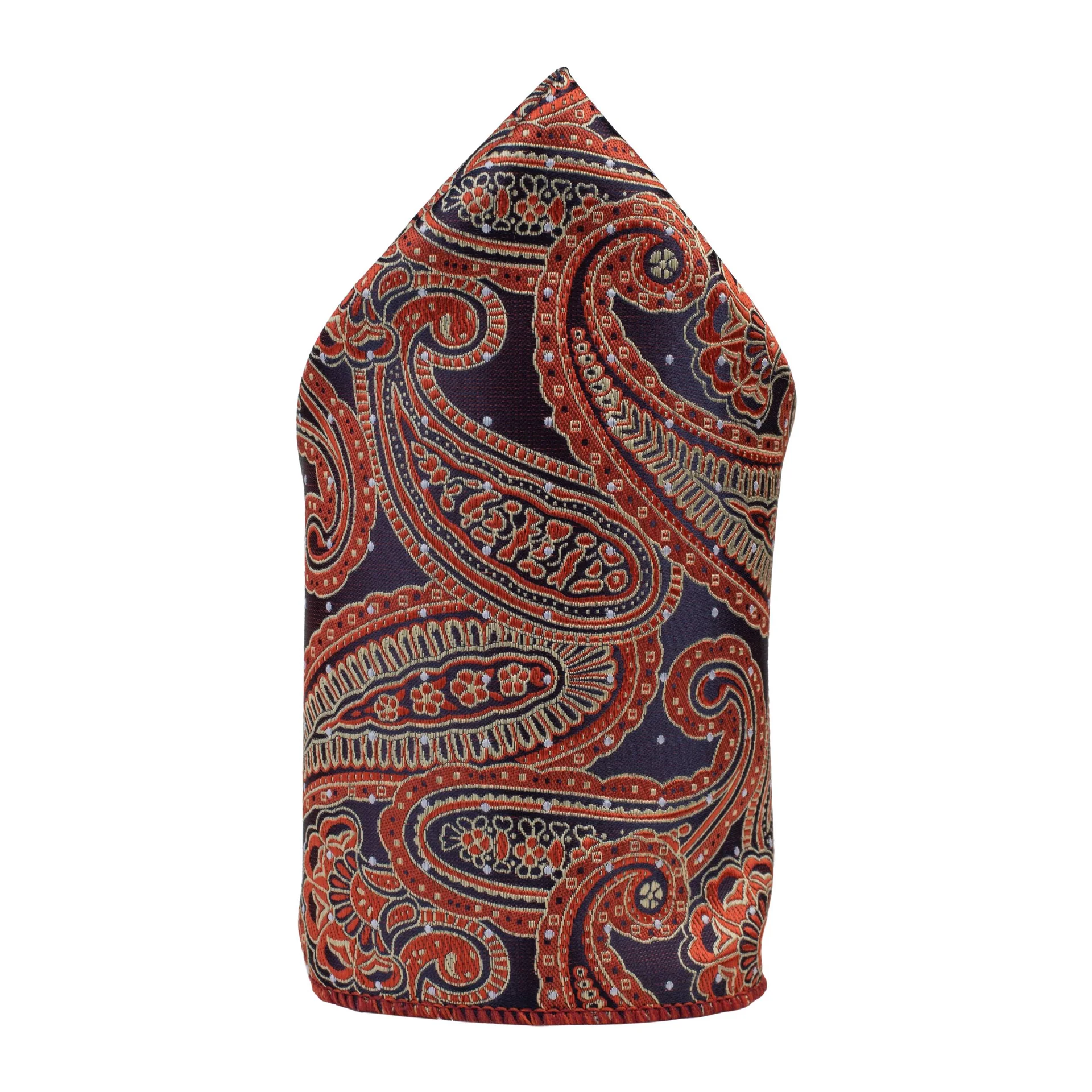 Orange Paisley Pocket Square for Men