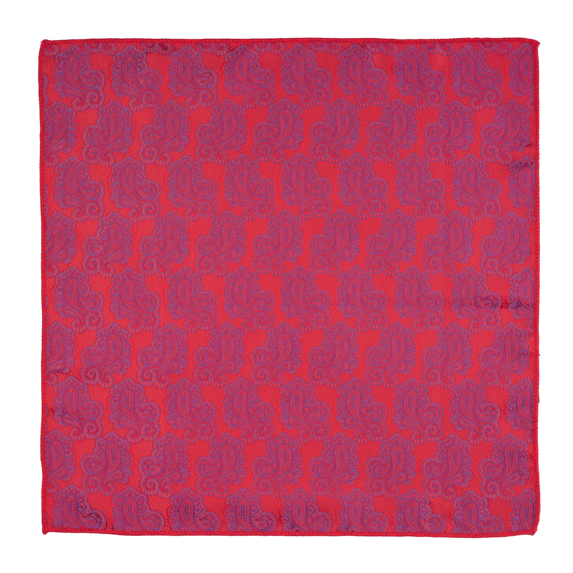 Red Paisley Pocket Square for Men