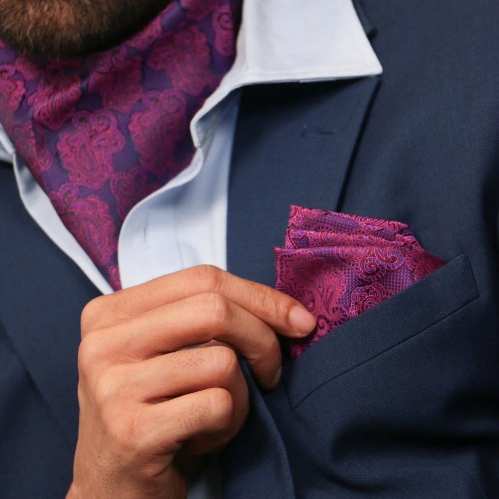 Purple Paisley Pocket Square for Men