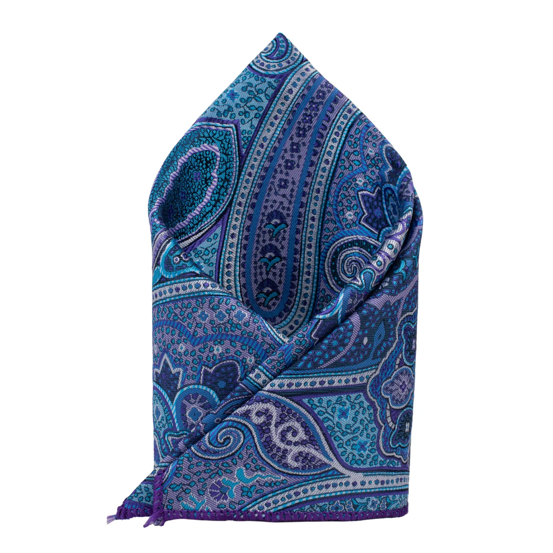 Blue Paisley Pocket Square for Men