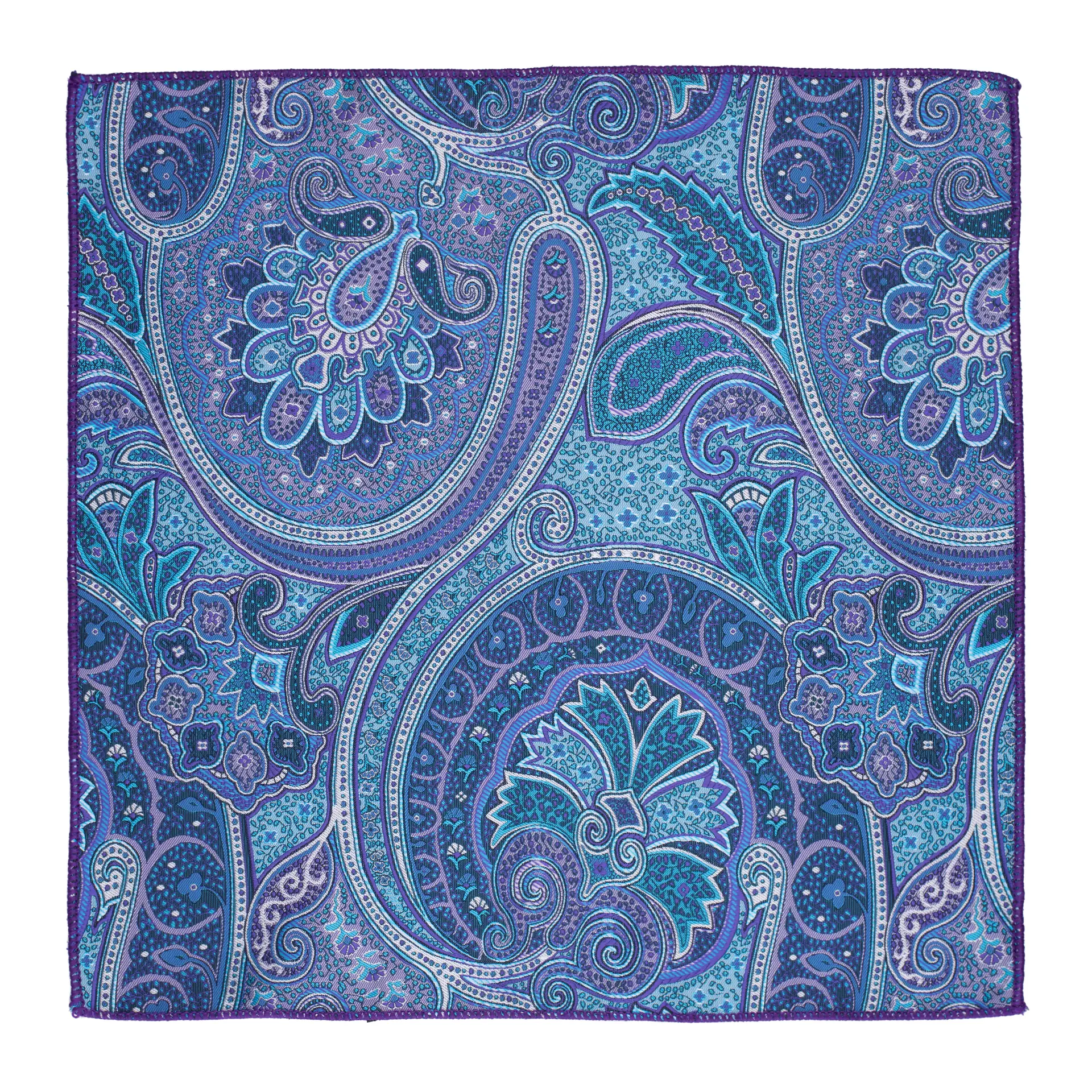 Blue Paisley Pocket Square for Men