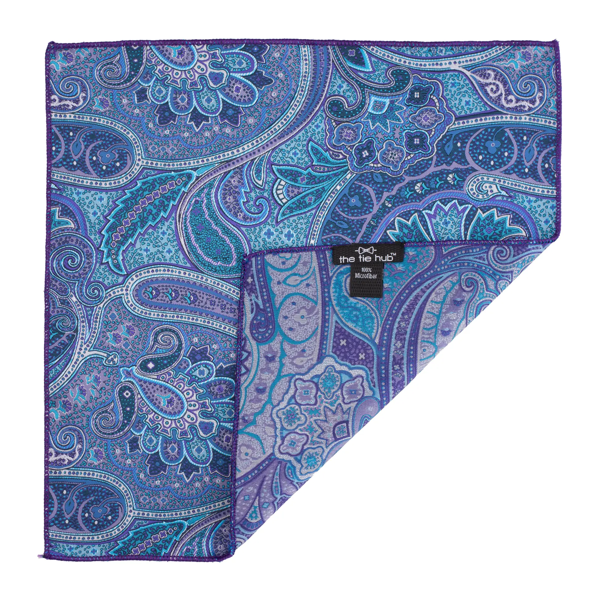 Blue Paisley Pocket Square for Men