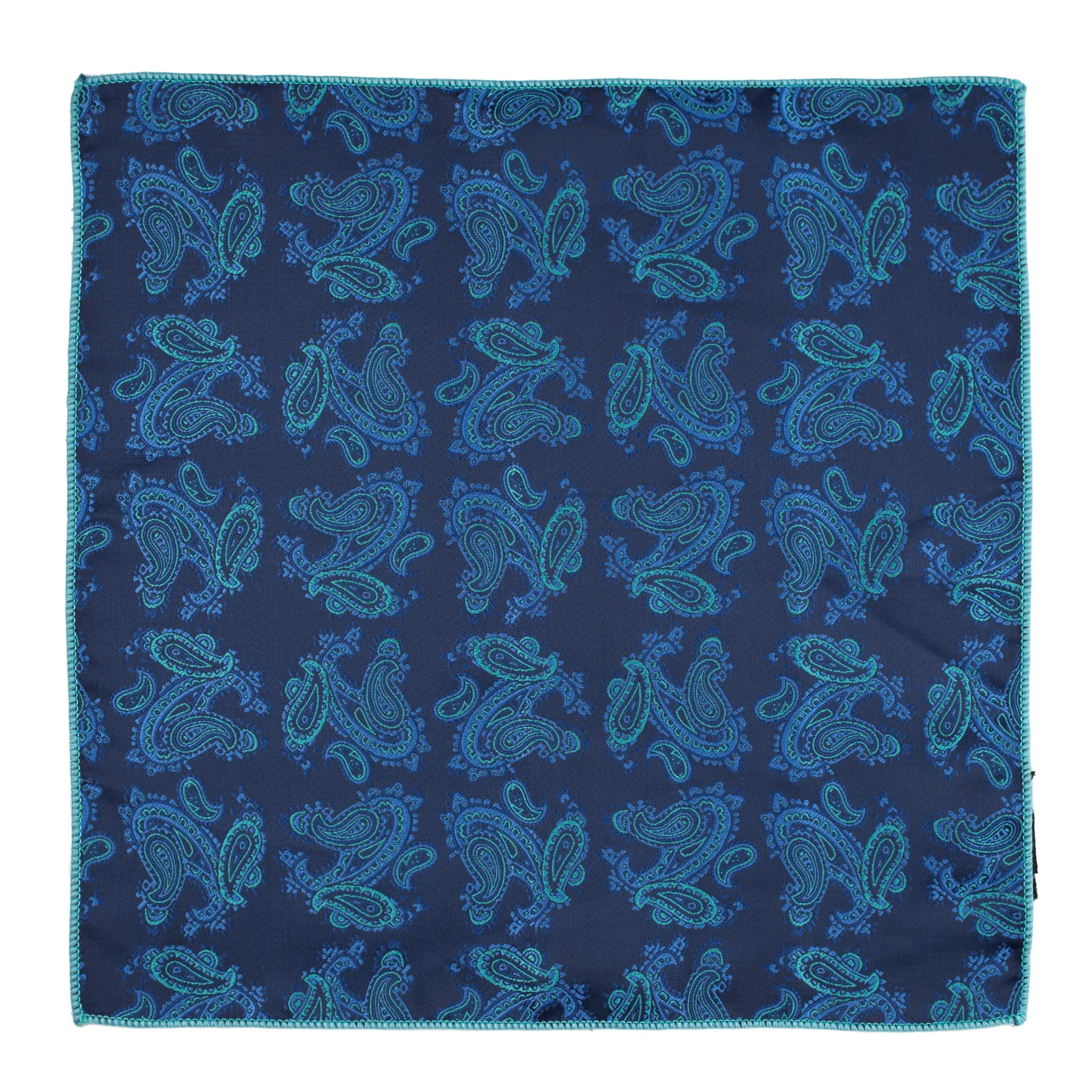 Blue Paisley Pocket Square for Men