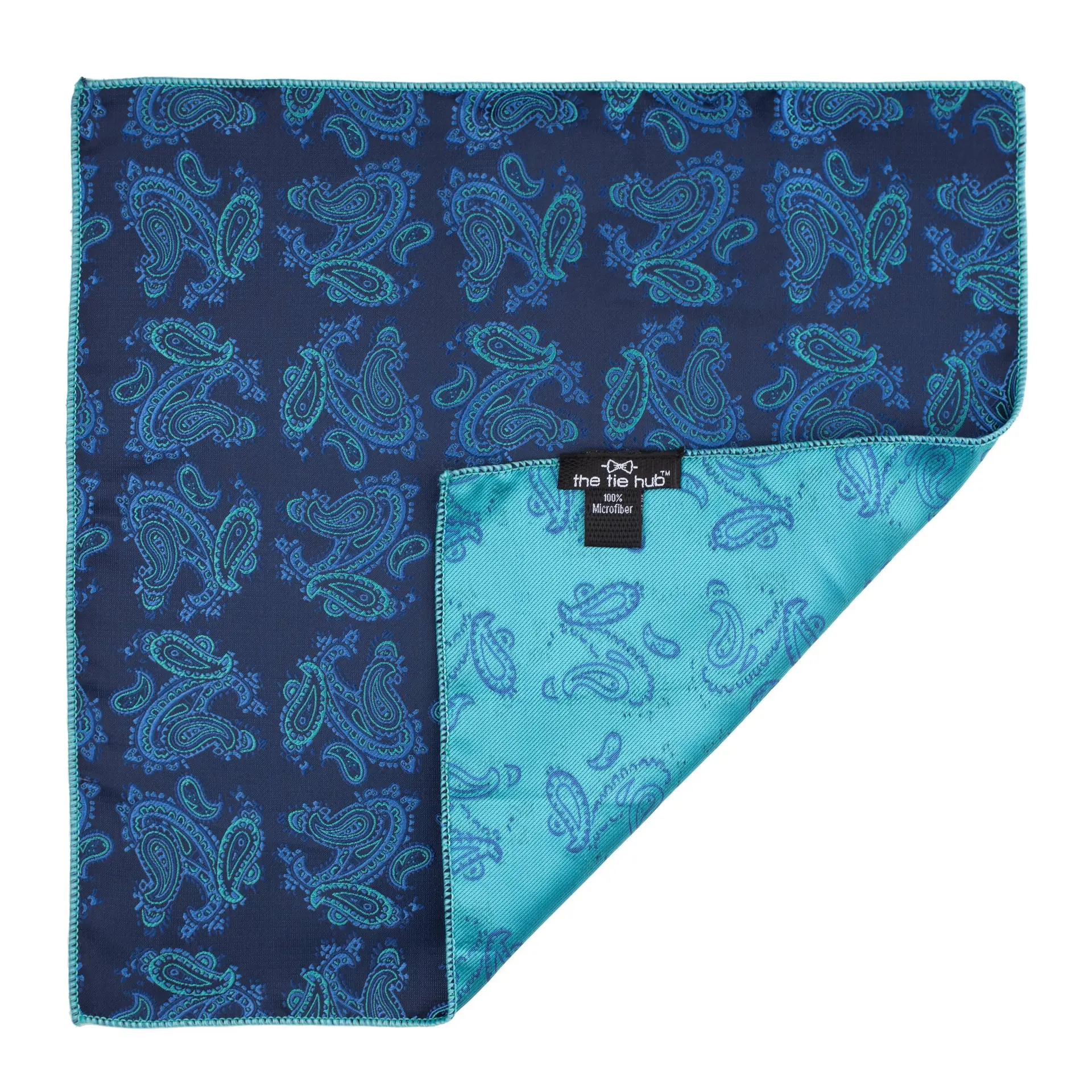 Blue Paisley Pocket Square for Men