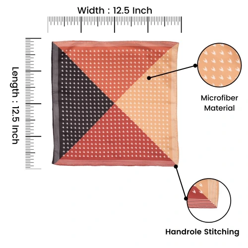 Multicolor Geometric Pocket Square for Men