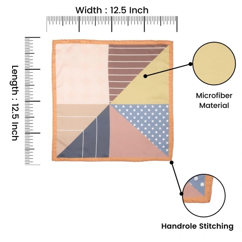 Multicolor Geometric Pocket Square for Men