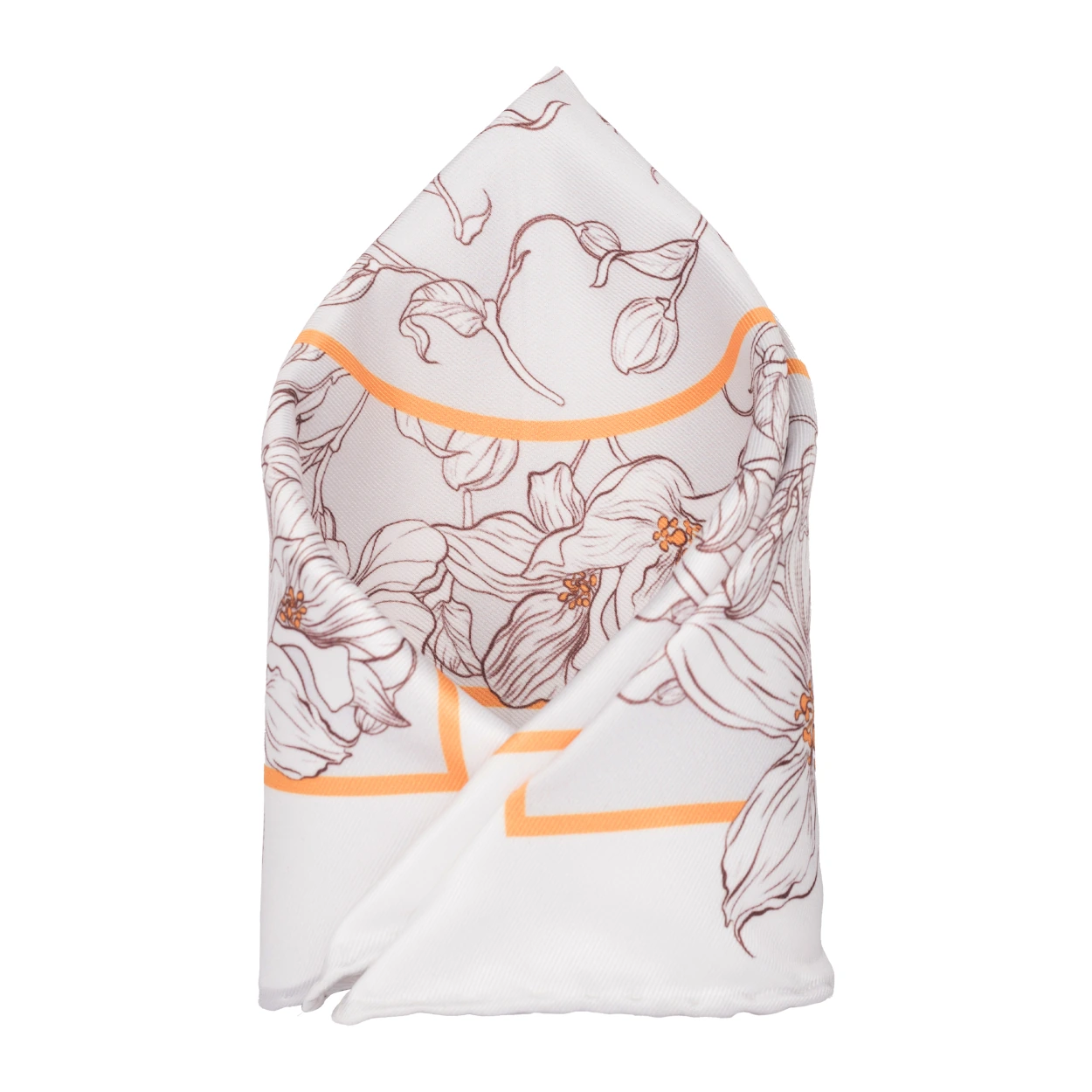 White Geometric Pocket Square for Men