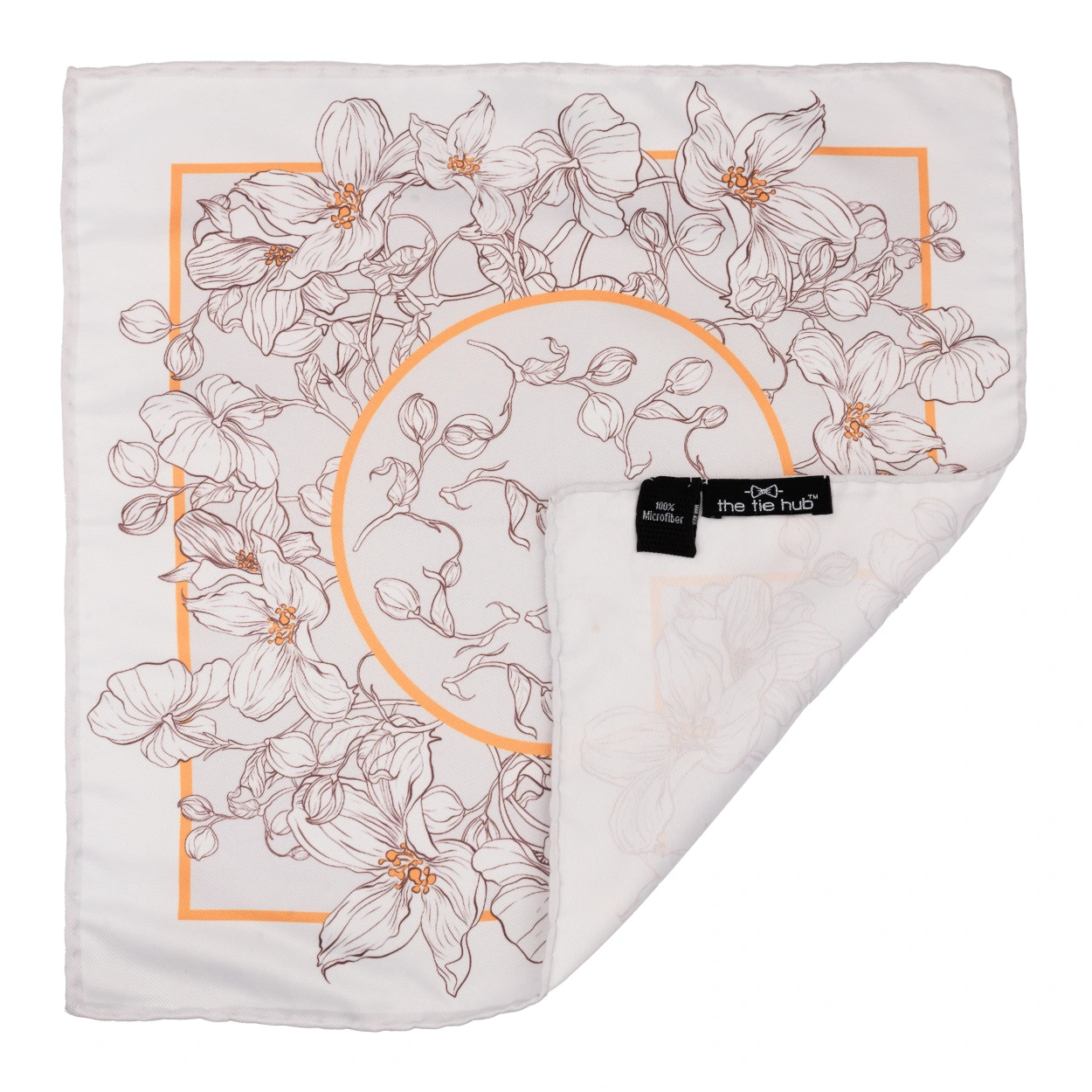 White Geometric Pocket Square for Men