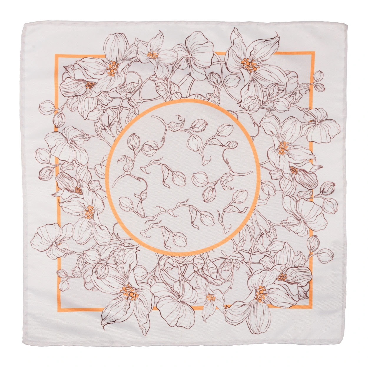 White Geometric Pocket Square for Men