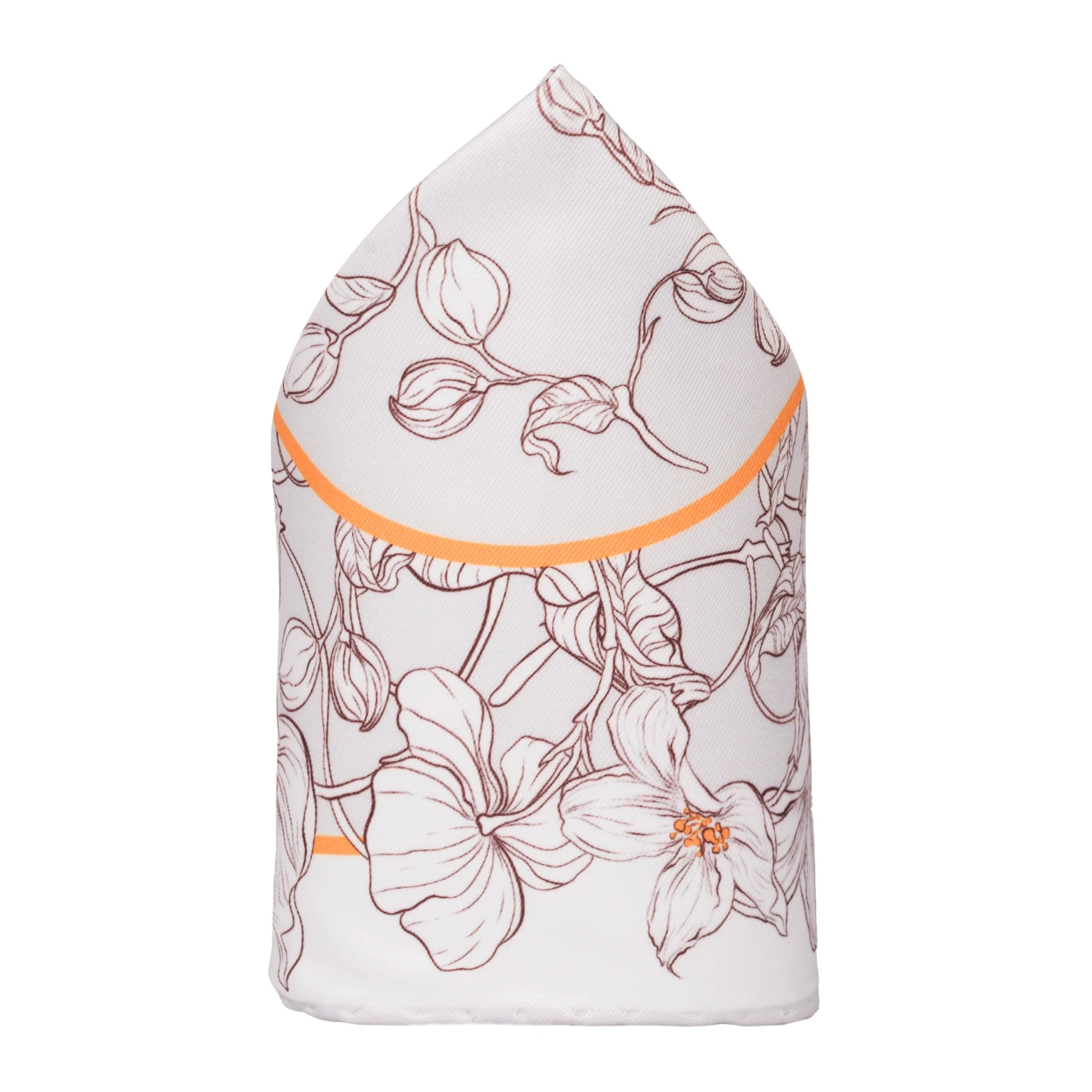 White Geometric Pocket Square for Men
