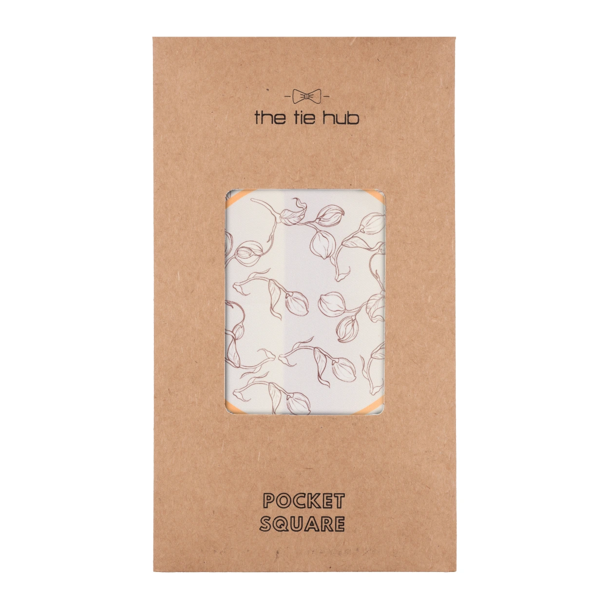 White Geometric Pocket Square for Men