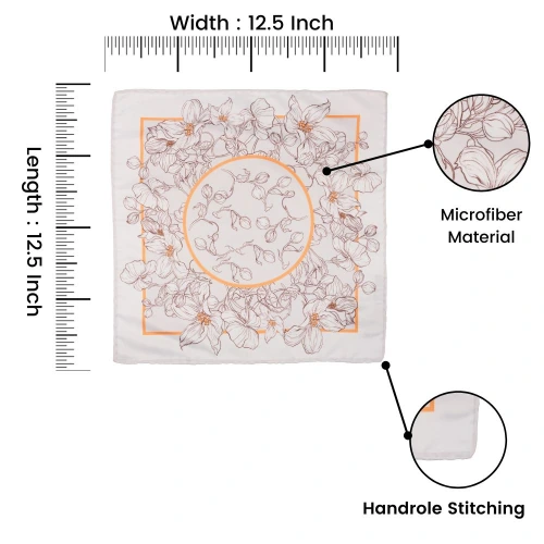 White Geometric Pocket Square for Men