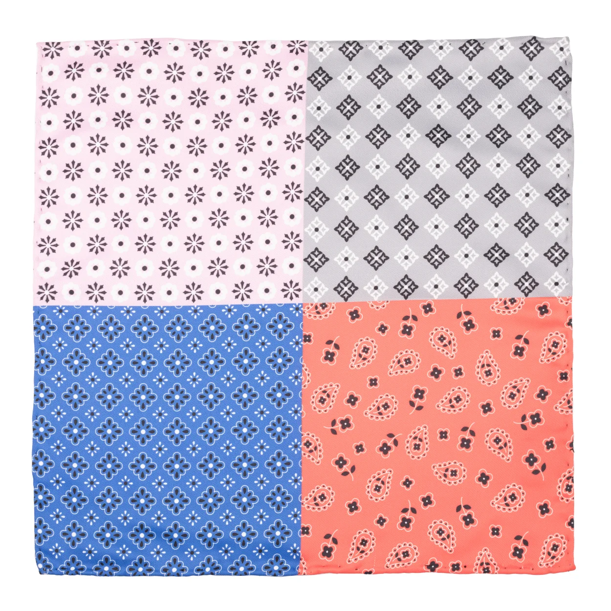 Multicolor Geometric Pocket Square for Men