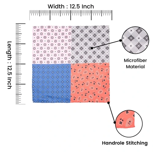 Multicolor Geometric Pocket Square for Men