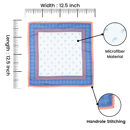 Blue Paisley Pocket Square for Men