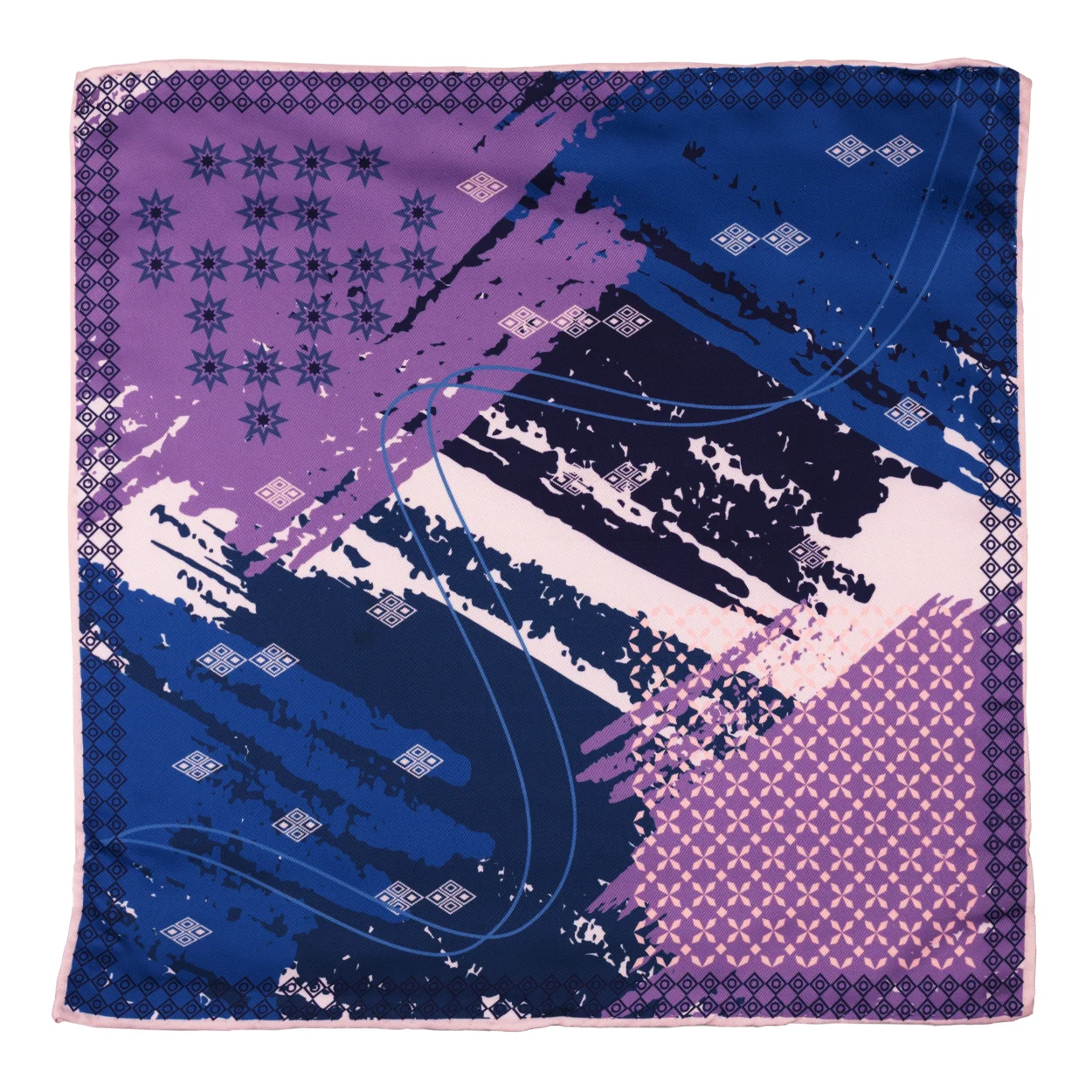 Blue Geometric Pocket Square for Men