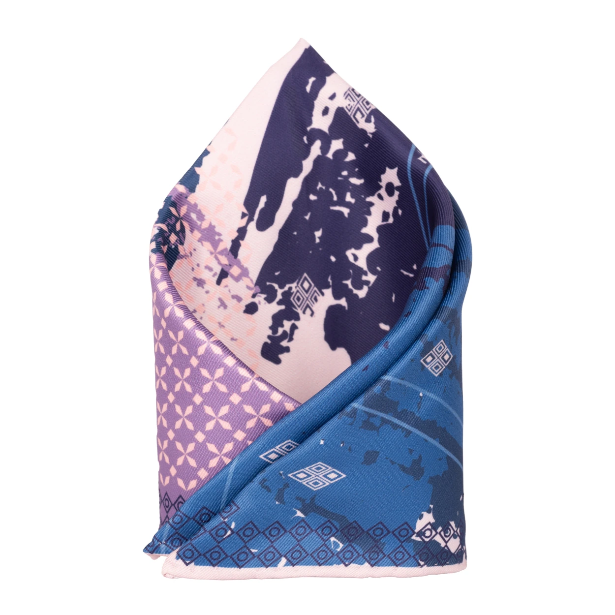 Blue Geometric Pocket Square for Men