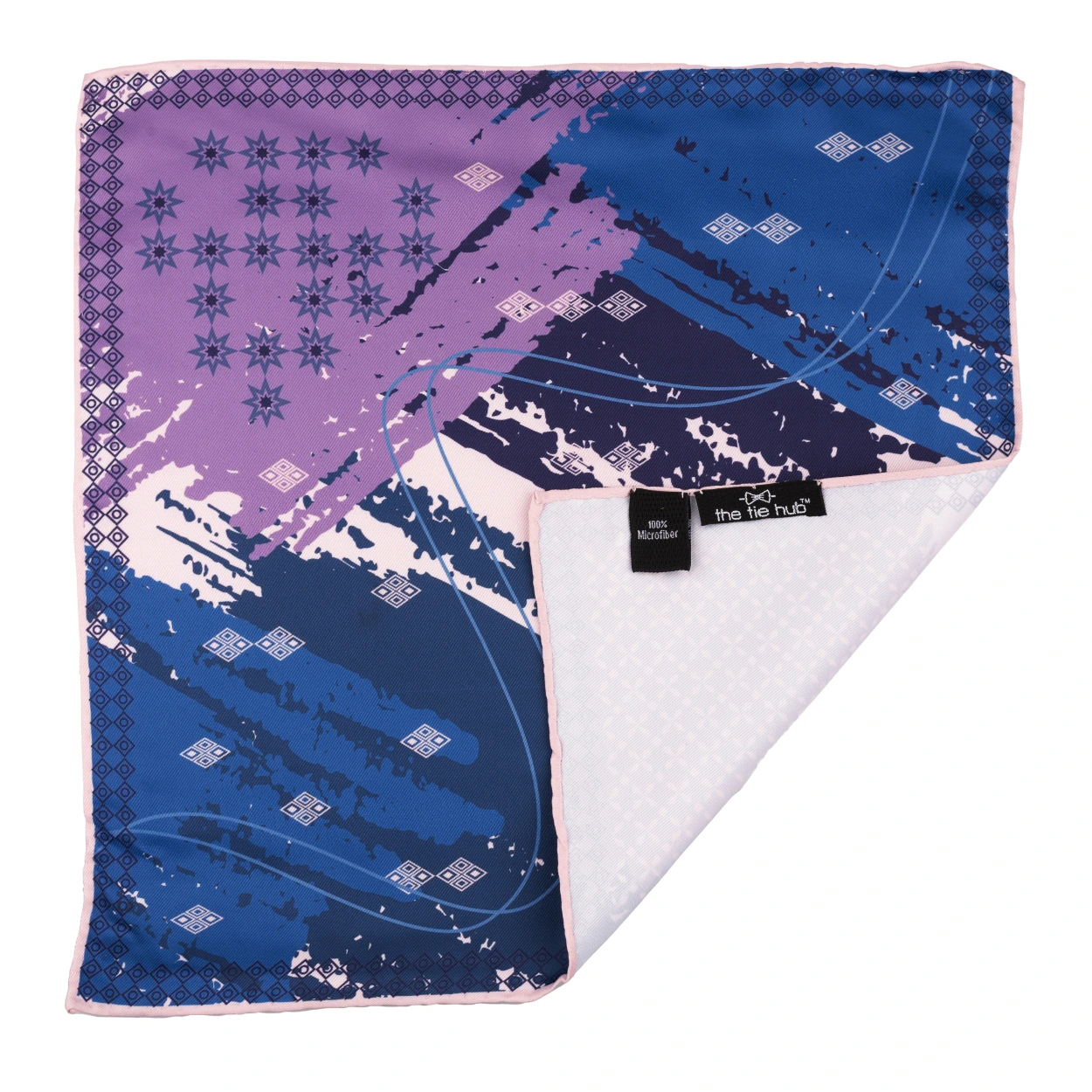 Blue Geometric Pocket Square for Men