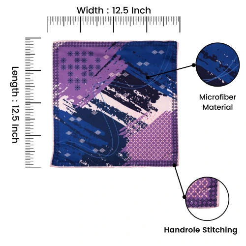 Blue Geometric Pocket Square for Men