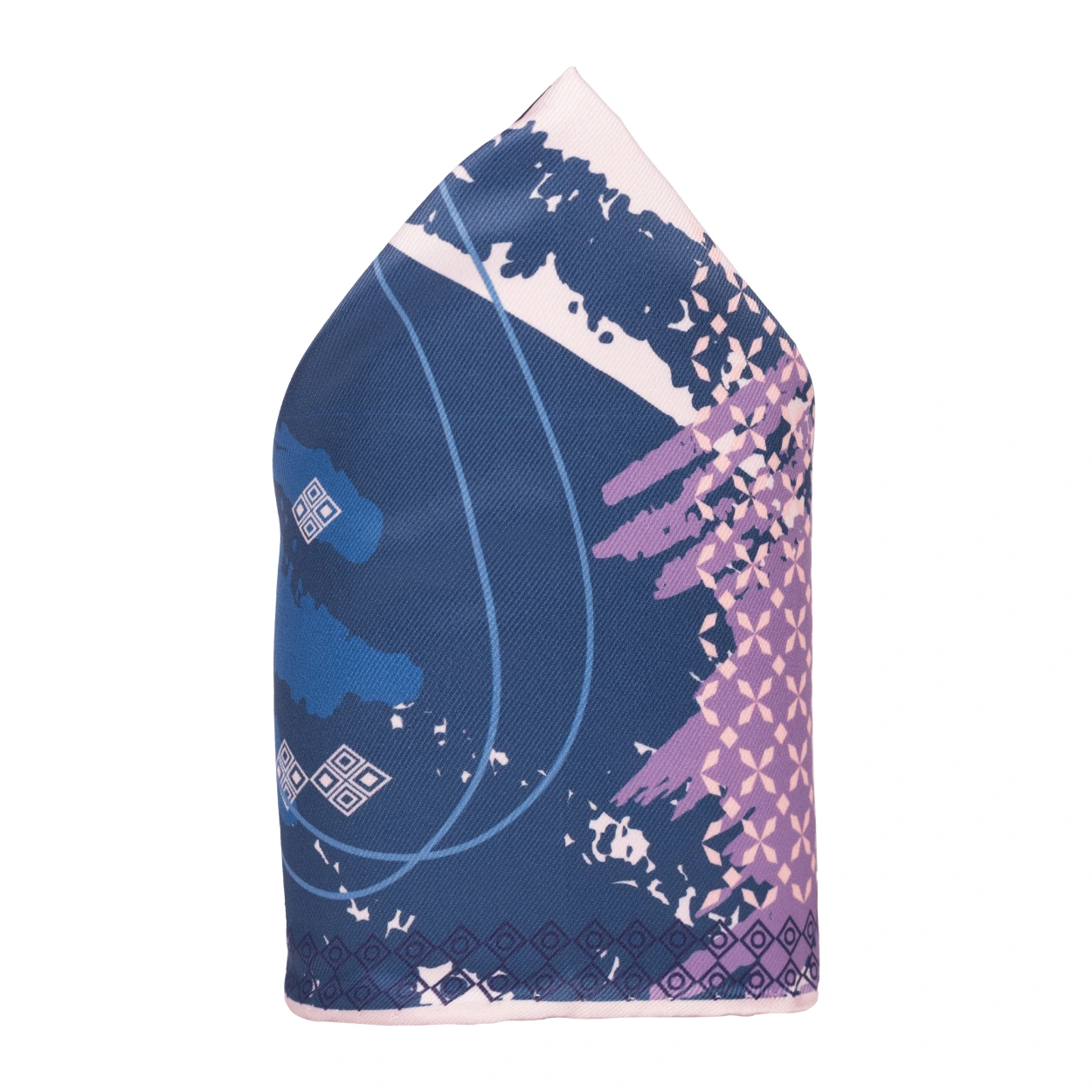Blue Geometric Pocket Square for Men
