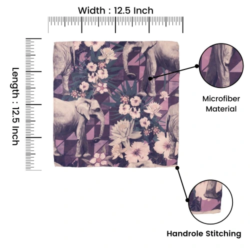 Purple Geometric Pocket Square for Men