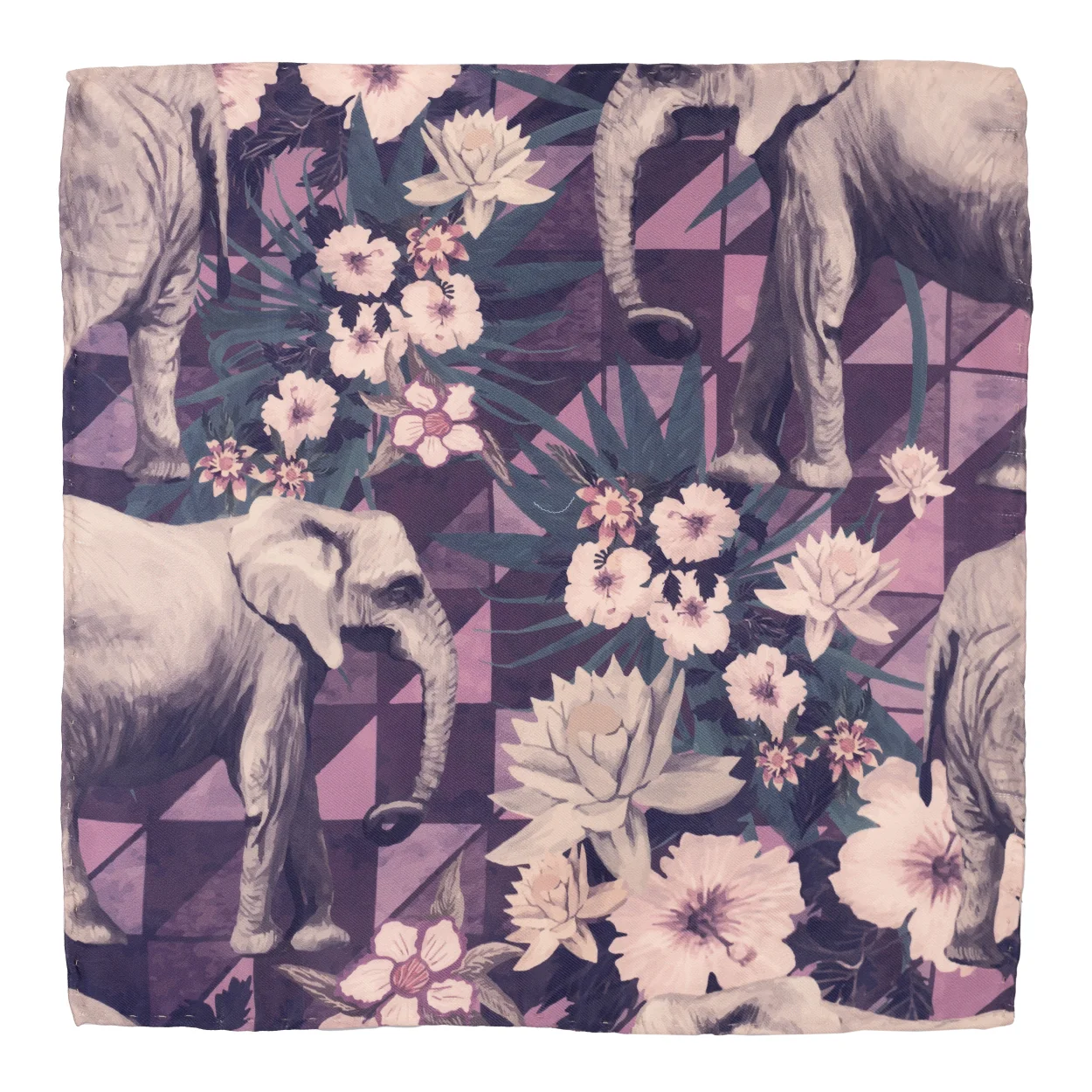 Purple Geometric Pocket Square for Men