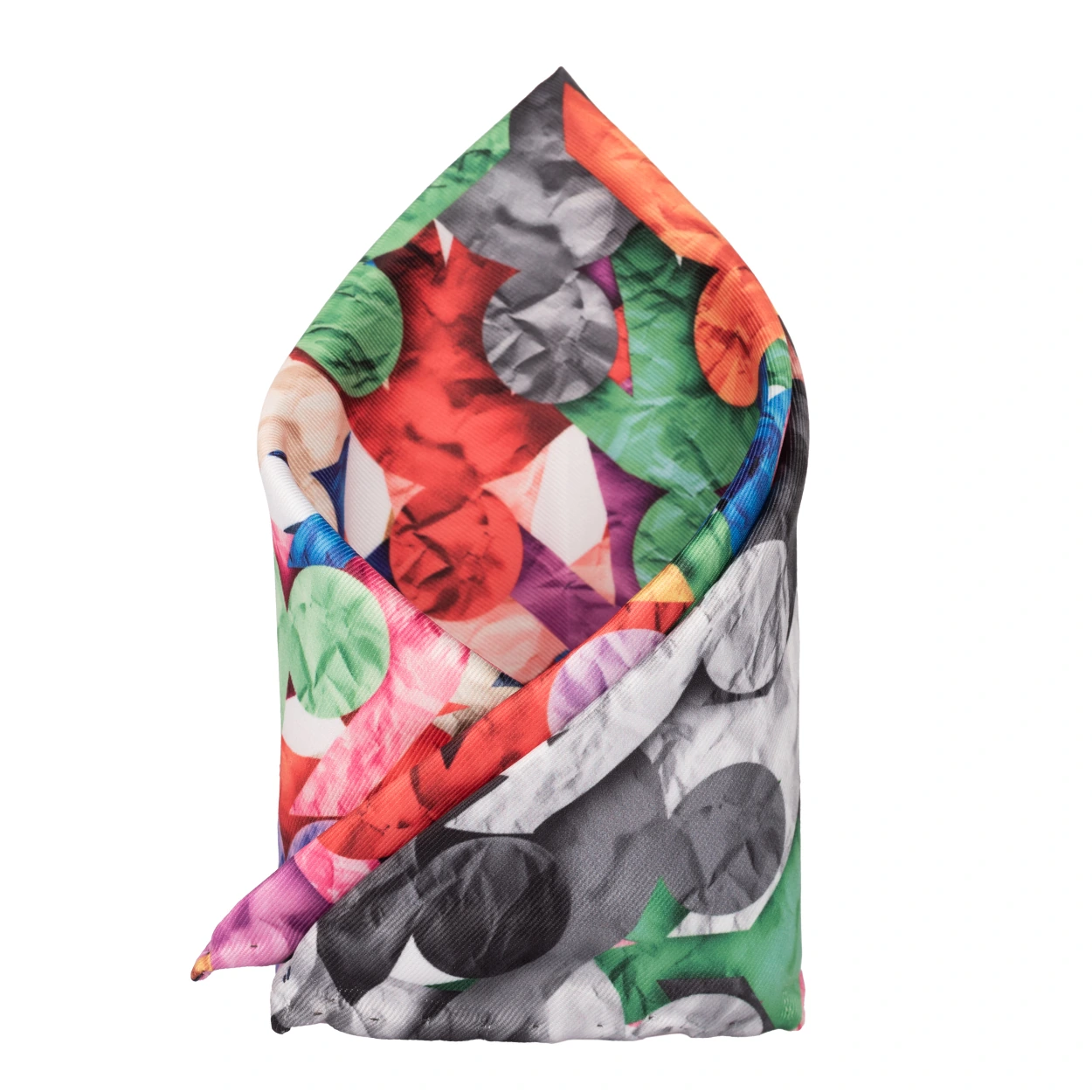 Multicolor Geometric Pocket Square for Men