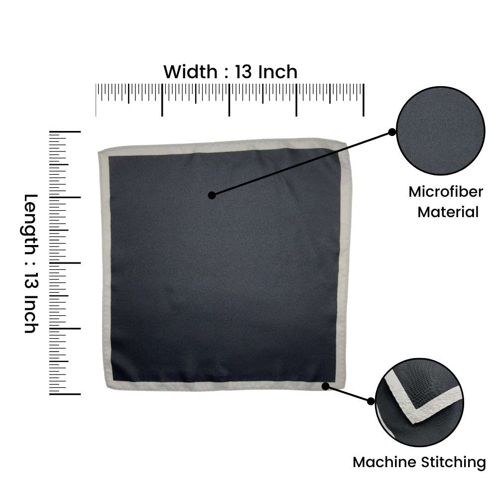 Black Pocket Square for Men