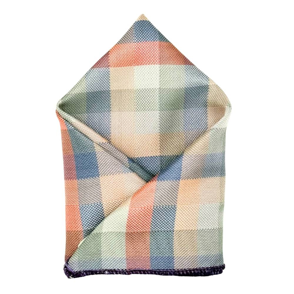 Orange Geometric Pocket Square for Men