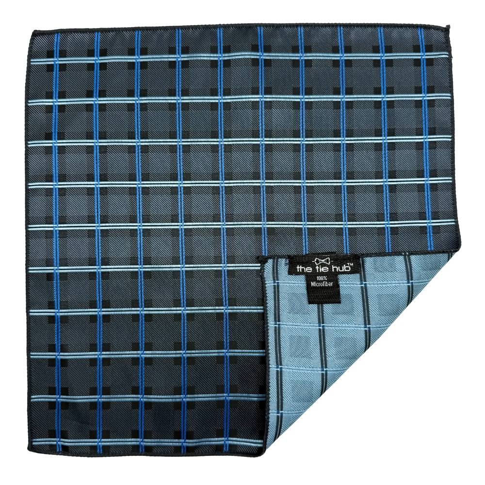Grey Geometric Pocket Square for Men