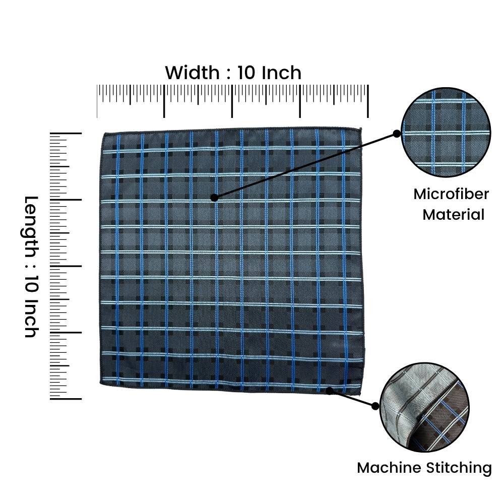 Grey Geometric Pocket Square for Men