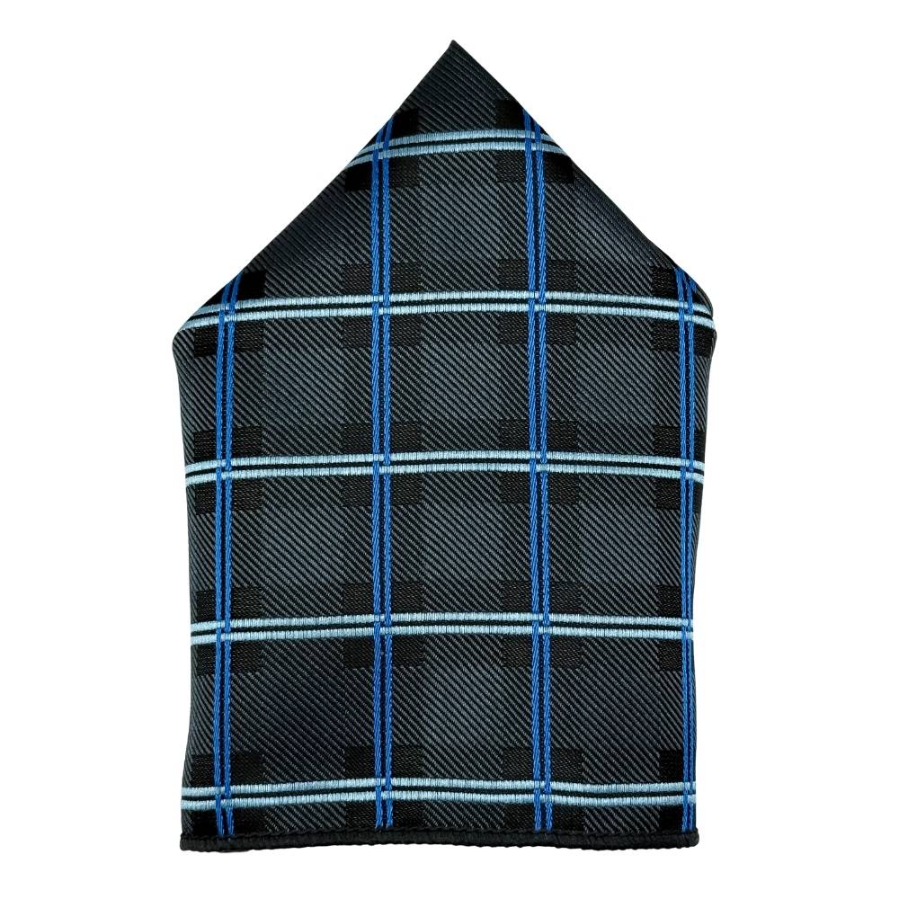 Grey Geometric Pocket Square for Men