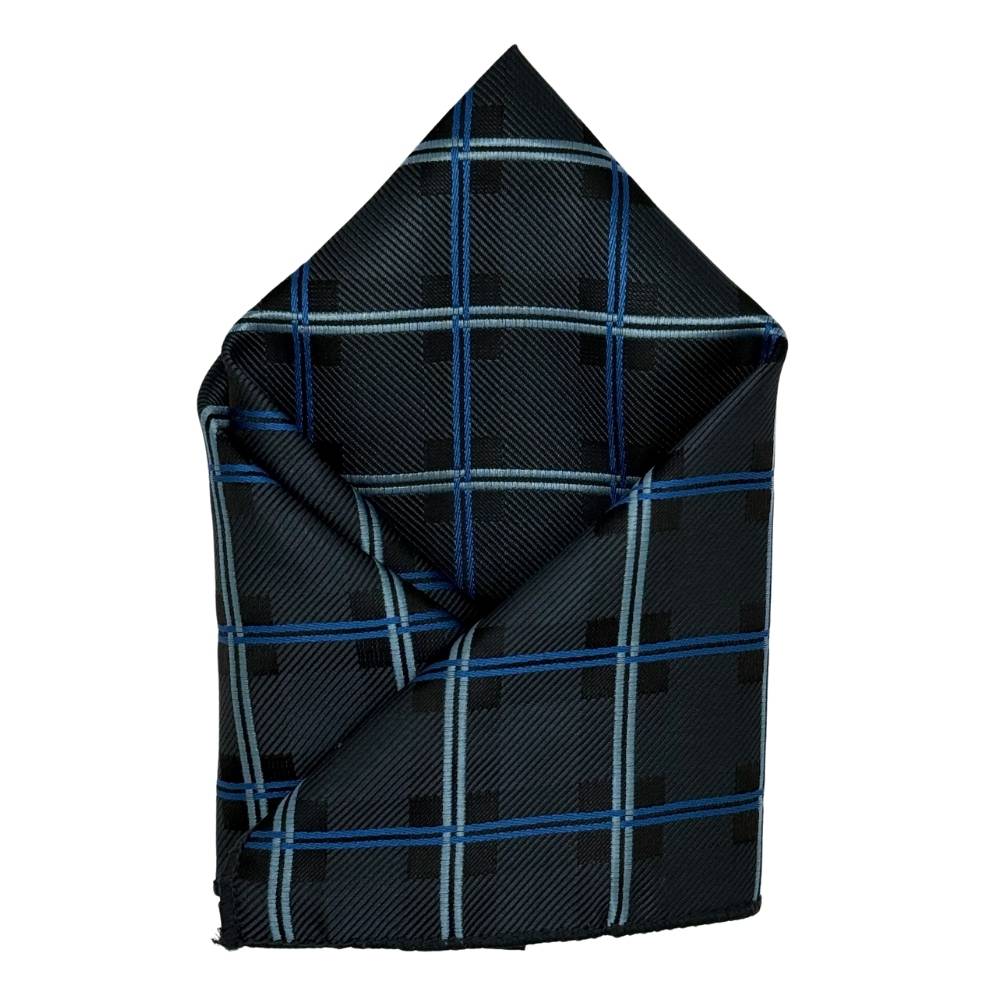 Grey Geometric Pocket Square for Men