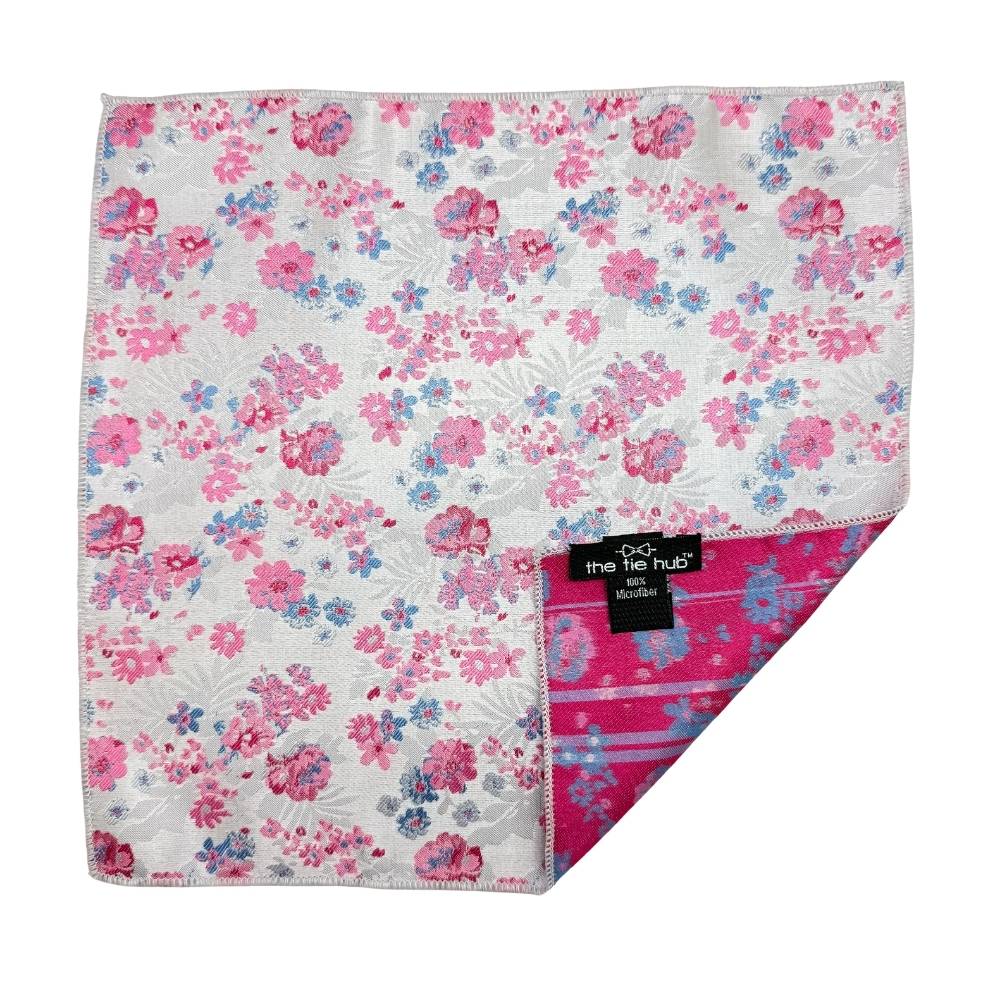 Pink Floral Pocket Square for Men