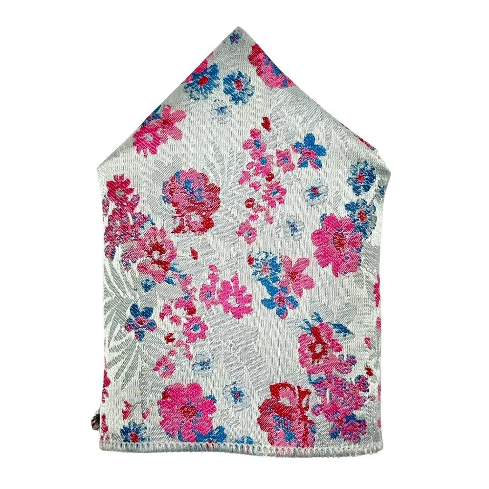 Pink Floral Pocket Square for Men