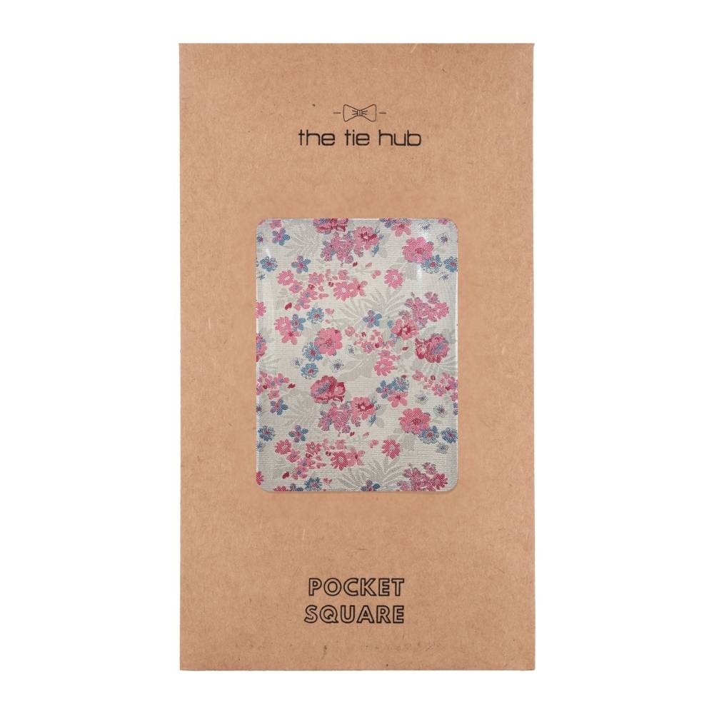 Pink Floral Pocket Square for Men