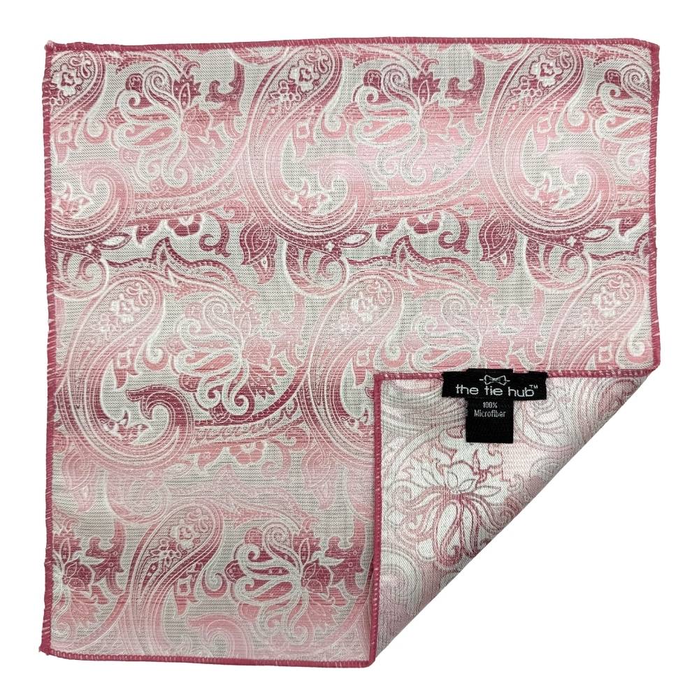 Pink Paisley Pocket Square for Men