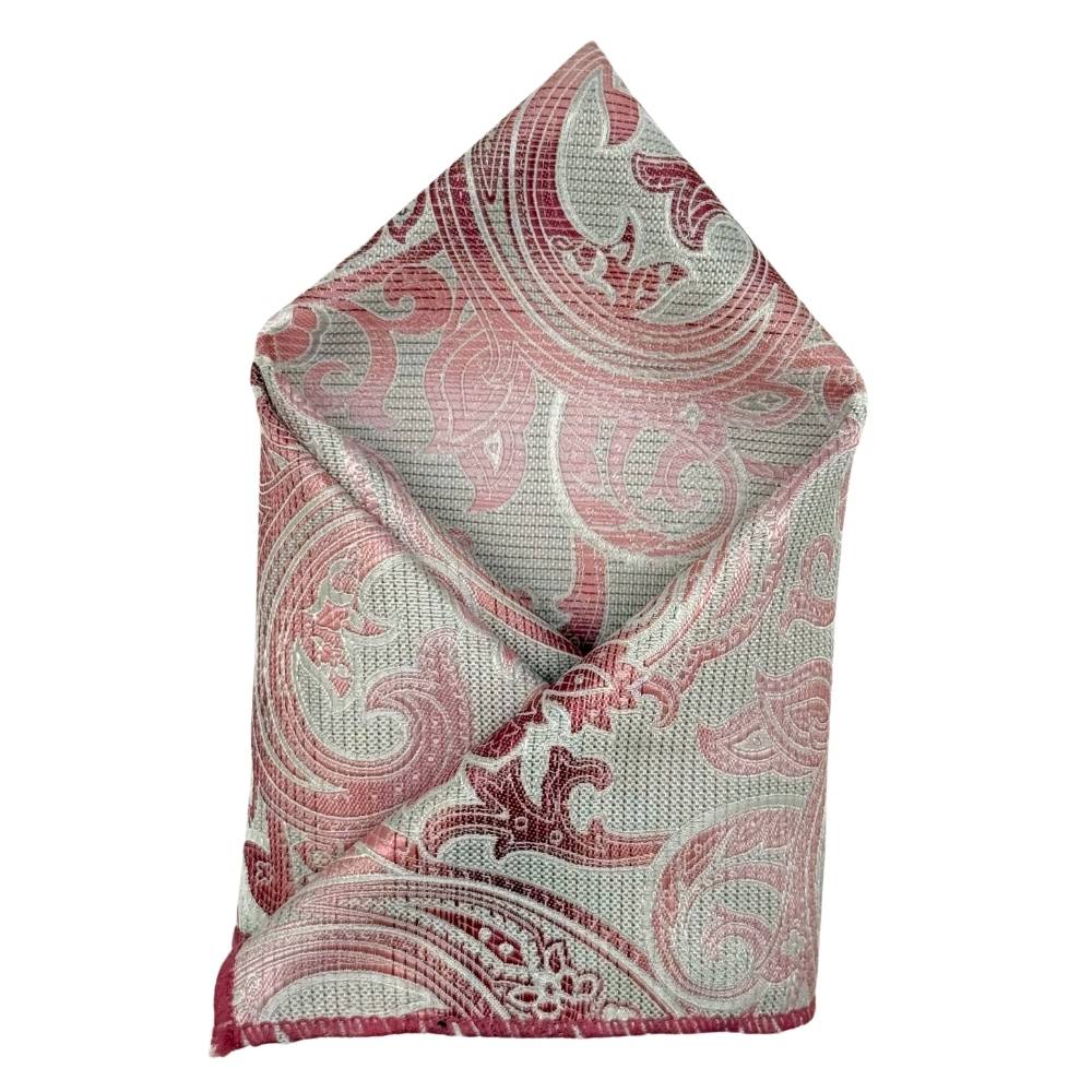 Pink Paisley Pocket Square for Men